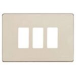 BTICINO - Plaque de recouvrement Magic - 3 modules - pour support réf. 503R - Ivoire - 503/3/R