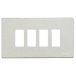 BTICINO - Plaque de recouvrement Magic - 4 modules - pour support réf. 504S - Oxydal - 504/4/X