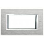 BTICINO - Plaque rectangulaire Axolute - chrome anodisé - 4 modules - 150x95 mm - HA4804CR