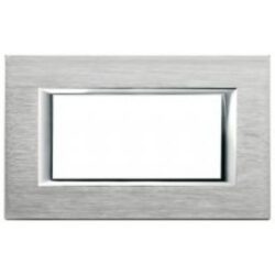 BTICINO - Plaque rectangulaire Axolute - chrome anodisé - 4 modules - 150x95 mm - HA4804CR