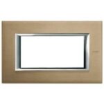BTICINO - Plaque rectangulaire Axolute - titane brossé - 4 modules - 150x95 mm - HA4804NX