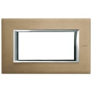 BTICINO - Plaque rectangulaire Axolute - titane brossé - 4 modules - 150x95 mm - HA4804NX