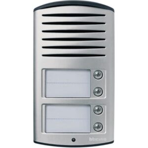 BTICINO - Poste extérieur audio Linea 2000 - 2 fils - alu - avec 4 boutons d'appels - 342941
