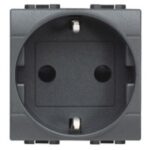 BTICINO - Prise 2P+T 250V 10/16A (terre latéral) - rouge - 2 modules - L4141R