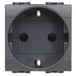 BTICINO - Prise 2P+T 250V 10/16A (terre latéral) - rouge - 2 modules - L4141R