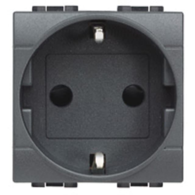 BTICINO LivingLight Prise 2P T rouge 16A Prise électrique 2P T rouge 16A 2 modules avec terre
