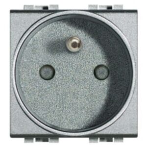BTICINO - Prise Light Tech - 2P+T - 10/16 A - 250 V - contacts protégés - 2 modules - CEBE - NT4142