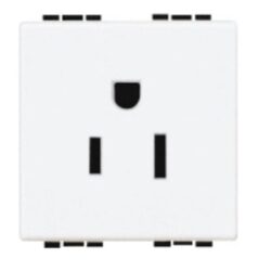 Détails visibles de Prise Europe USA 2P+T 15A 125V blanche N4128 pour Prises pour standards étrangers