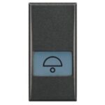BTICINO - Touche Axolute - symbole sonnerie - gris foncé - 1 module - HS4921LD_