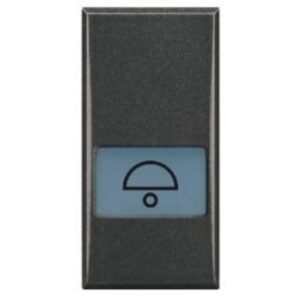 BTICINO - Touche Axolute - symbole sonnerie - gris foncé - 1 module - HS4921LD_