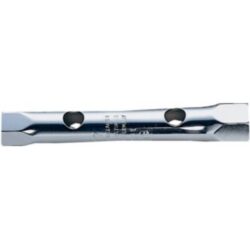Clé à pipe double tubulaire chromée 13x17 mm avec deux embouts hexagonaux