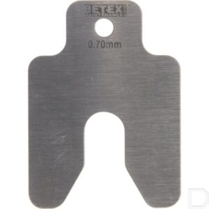 Cale inox AISI 304 50x50x0,7 mm avec trou M12 et fente centrale