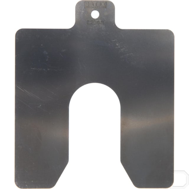 Betex Cale en inox AISI 304 Cale en inox AISI 304 100x100x0,2 mm avec découpe centrale en U et trou de suspension
