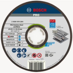 Bosch Professional - Disque à tronçonner plat X-LOCK Expert for Inox+Metal 125x22