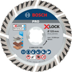 Disque diamant X-LOCK multi-matériaux 125 mm, configuration visible