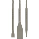 Bosch Professional - Jeu de 3 burins SDS-Plus (pointu 250mm / plat 250x20mm / bêche 250x40mm) - 2607019159