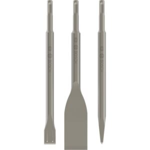 Bosch Professional - Jeu de 3 burins SDS-Plus (pointu 250mm / plat 250x20mm / bêche 250x40mm) - 2607019159