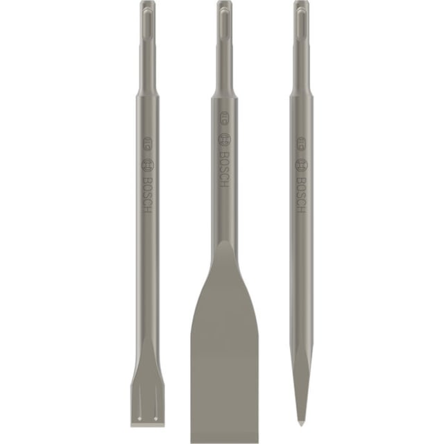 Bosch Professional - Jeu de 3 burins SDS-Plus (pointu 250mm / plat 250x20mm / bêche 250x40mm) - 2607019159 Bosch Professional - Jeu de 3 burins SDS-Plus (pointu 250mm / plat 250x20mm / bêche 250x40mm) - 2607019159
