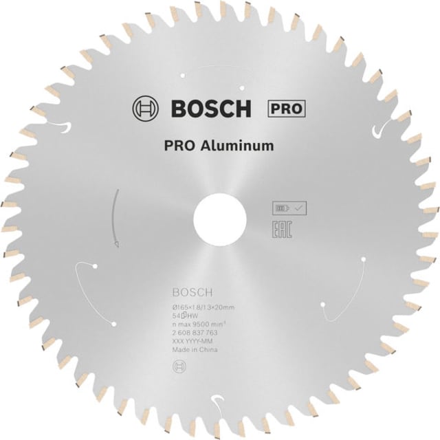 Bosch Professional - Lame pour scie circulaire ACCU Standard for Aluminium 165x20x1.8/1.3x54T - 2608837763 Bosch Professional - Lame pour scie circulaire ACCU Standard for Aluminium 165x20x1.8/1.3x54T - 2608837763