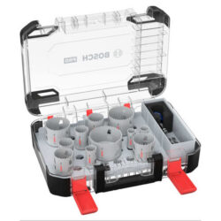 Coffret scies trépans multi-matériaux, configuration visible