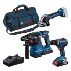 Bosch Professional - Set 3 machines 18V: GSR 18V-55 + GWS 18V-7 + GBH 18V-22 + 2 x 4