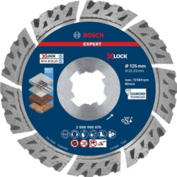 Disque diamant X-LOCK multi-matériaux 125 mm, configuration visible