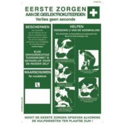 CATU - Affiche PVC Soins aux électrisés Nederlands dim. 300 x 500mm - AP201NL