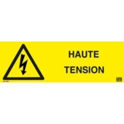 CATU - Autocollant HAUTE TENSION 150x50mm avec triangle danger electrique - AT7001