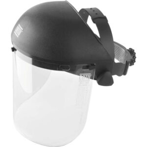 Écran facial transparent avec serre tête réglable et visière de protection