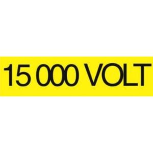 Rectangle autocollant jaune 15000 volts pour signalisation de sécurité