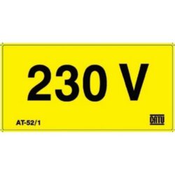CATU - Rectangle autocollant 230V - longueur 100mm - AT521