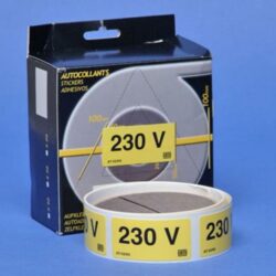 CATU - Rectangle autocollant 230V - longueur 50mm - AT5205