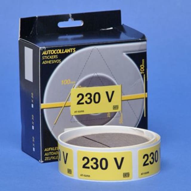 CATU - Rectangle autocollant 230V - longueur 50mm - AT5205 CATU - Rectangle autocollant 230V - longueur 50mm - AT5205