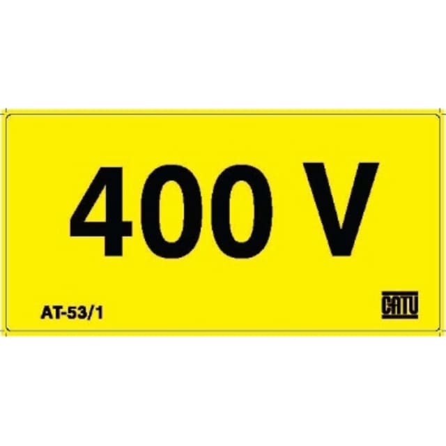 CATU - Rectangle autocollant 400V - longueur 50mm - AT5305 CATU - Rectangle autocollant 400V - longueur 50mm - AT5305
