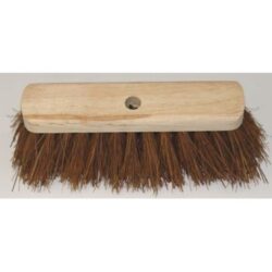 Balai de rue en bois 30 cm avec fibres brunes rigides