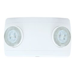 Bloc blanc rectangulaire à deux optiques circulaires pour éclairage de sécurité
