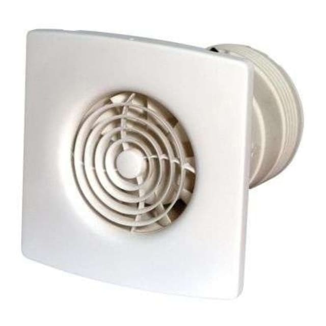 Ventilateur silencieux extra plat CODUME SR100B Ventilateur extra plat blanc avec grille ronde frontale et sortie arrière pour ventilation silencieuse 96 m3 h