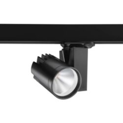 Spot LED sur rail noir 3000K CRI93 dimmable, dimensions Ø 80 x 130 x 190 mm