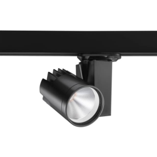 CONCORD Spot LED sur rail noir Spot LED noir orientable sur rail avec dissipateur strié et réflecteur argenté