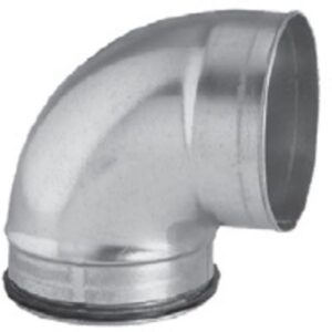 Coude court métallique 90° Ø200 mm avec joint d étanchéité pour conduit de ventilation