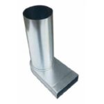 Cebeo - Coude prolongé 90° de rectangulaire à rond MECANO -a55 b110 Ø125mm -L215 L3=65 - 99.415496