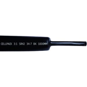 Gaine thermorétractable noire moyenne paroi 3:1 34 7 mm sans halogène 1000 mm