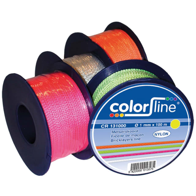 Color-Line Ficelle de maçon nylon jaune fluo Ficelle de maçon nylon jaune fluo 1 mm x 50 m sur bobine