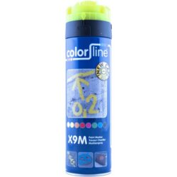 Détails visibles de Traceur de chantier fluo jaune X9M CL 21-678 pour Peinture aérosol