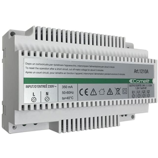 Comelit - Alimentation 2 fils 8 mod din - building kit - 1210A Comelit - Alimentation 2 fils 8 mod din - building kit - 1210A