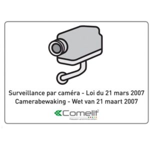 Comelit - Autocollant surveillance par caméra 15x10cm - 43503