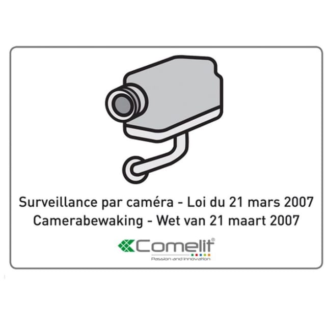 Comelit - Autocollant surveillance par caméra 15x10cm - 43503 Comelit - Autocollant surveillance par caméra 15x10cm - 43503