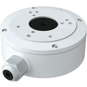 Boîte de jonction ronde blanche avec raccord latéral pour caméra IP66