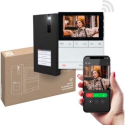 Détails visibles de Kit visiophone WiFi Simplebus Quadra noir pour Kits vidéophone
