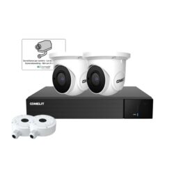 Comelit - IPNVR004N06PASL + WDSK324A + 2x IPTCAMN04FA + 43503 +2x JBA-TBBA + 3 x SCHEQUE - IPTKIT4N04PABE